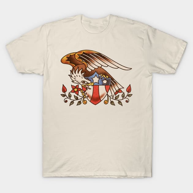 American Traditional Eagle and Shield T-Shirt by OldSalt